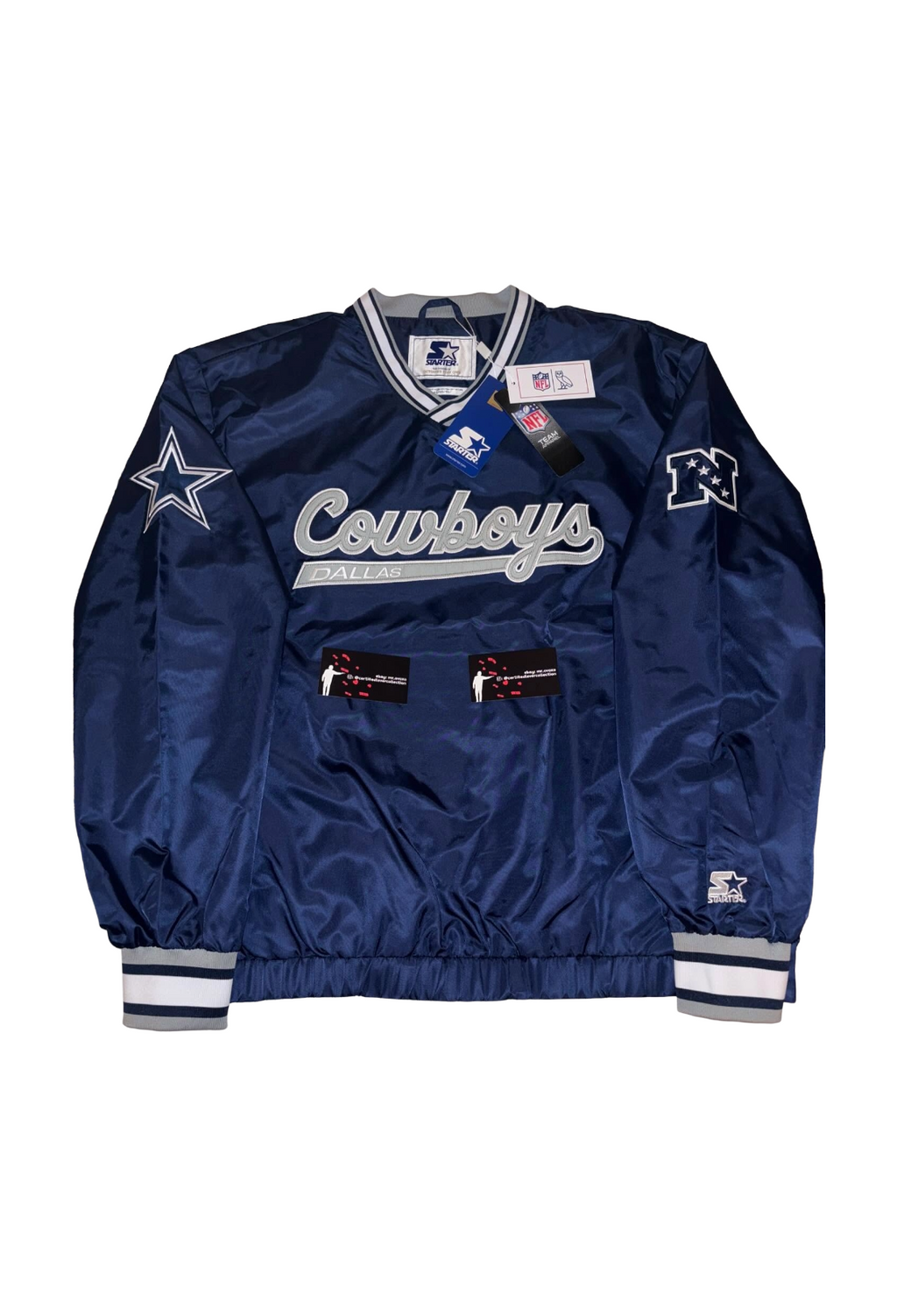 OVO x NFL Dallas Cowboys Starter Trainer Pullover Jacket - Navy