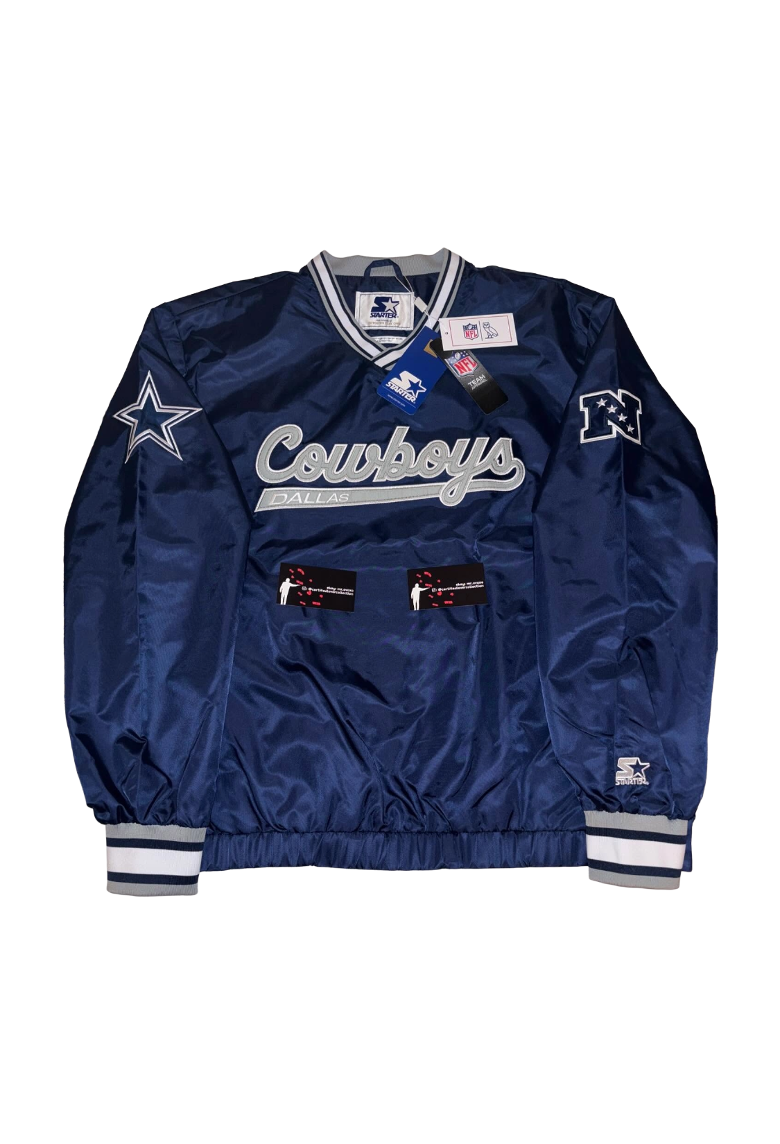 OVO x NFL Dallas Cowboys Starter Trainer Pullover Jacket - Navy