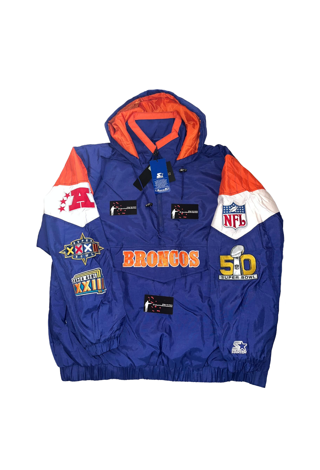 OVO x NFL Denver Broncos Starter Puffer Jacket - Purple