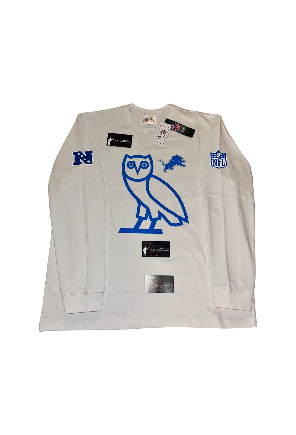 OVO x NFL Detroit Lions Long Sleeve Jersey - White