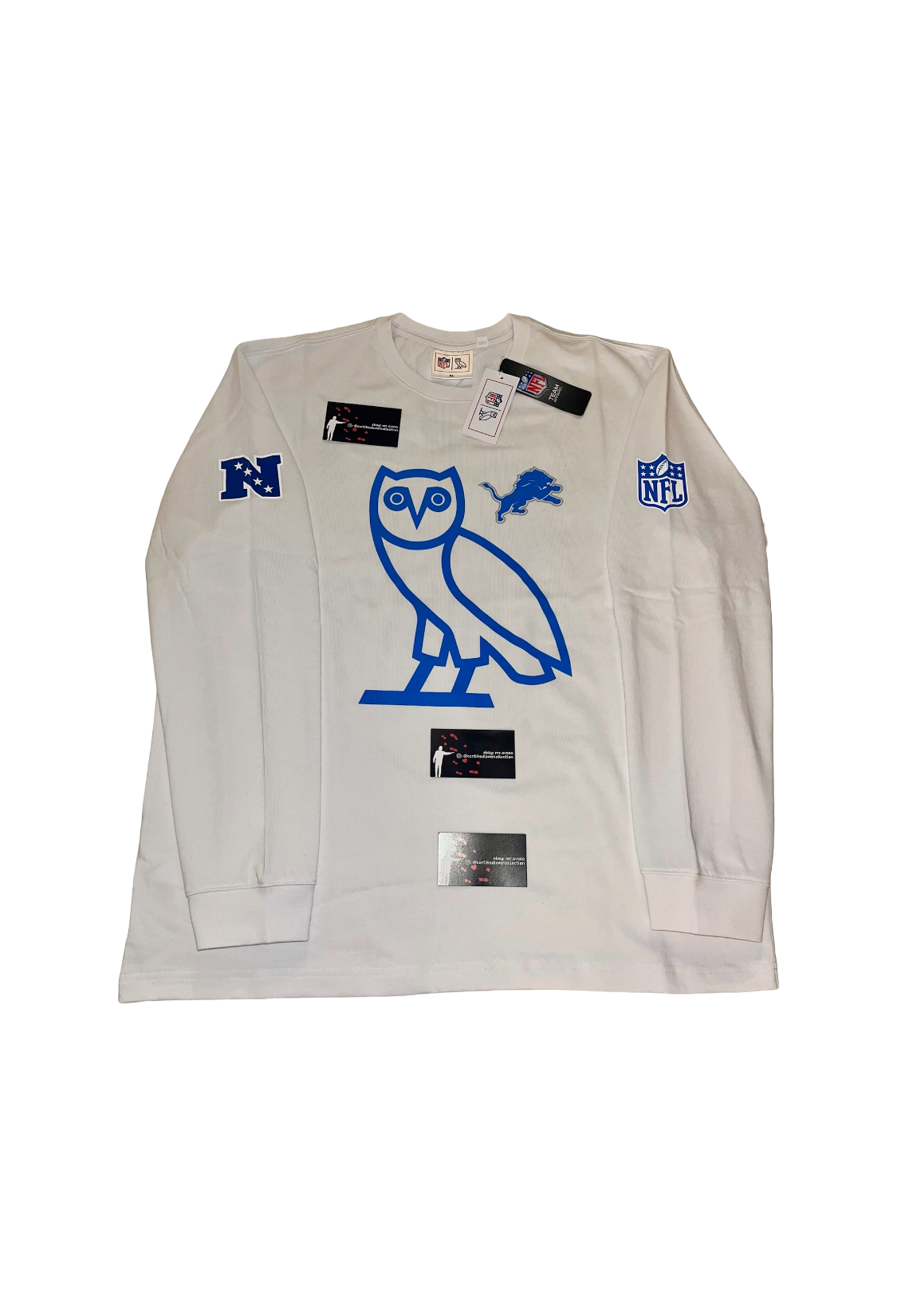OVO x NFL Detroit Lions Long Sleeve Jersey - White