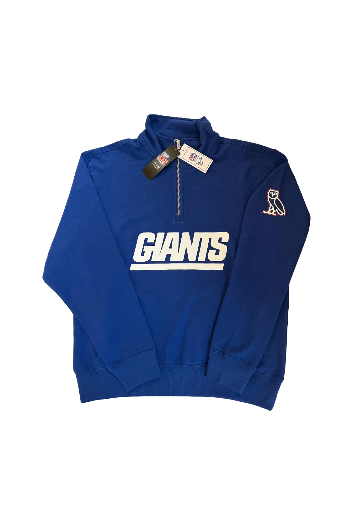 OVO x NFL New York Giants Quarter Zip Sweatshirt - Blue