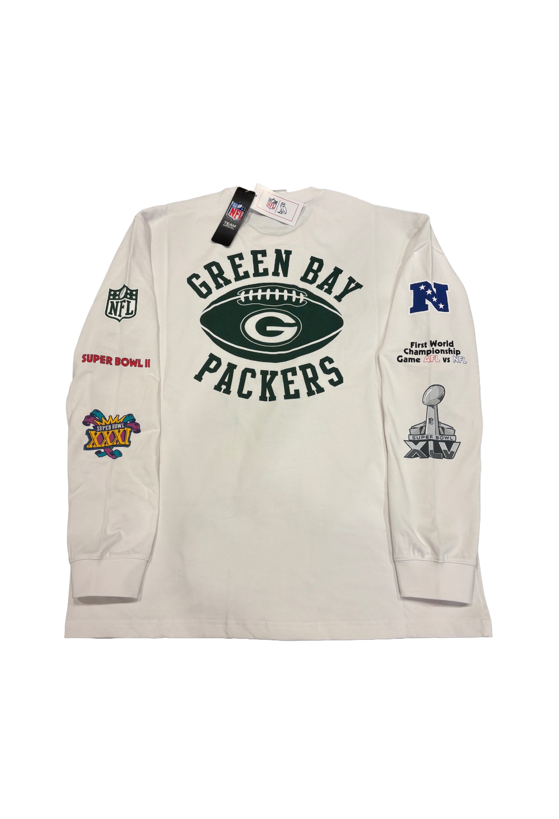 OVO x NFL Green Bay Packers Long Sleeve Jersey - White