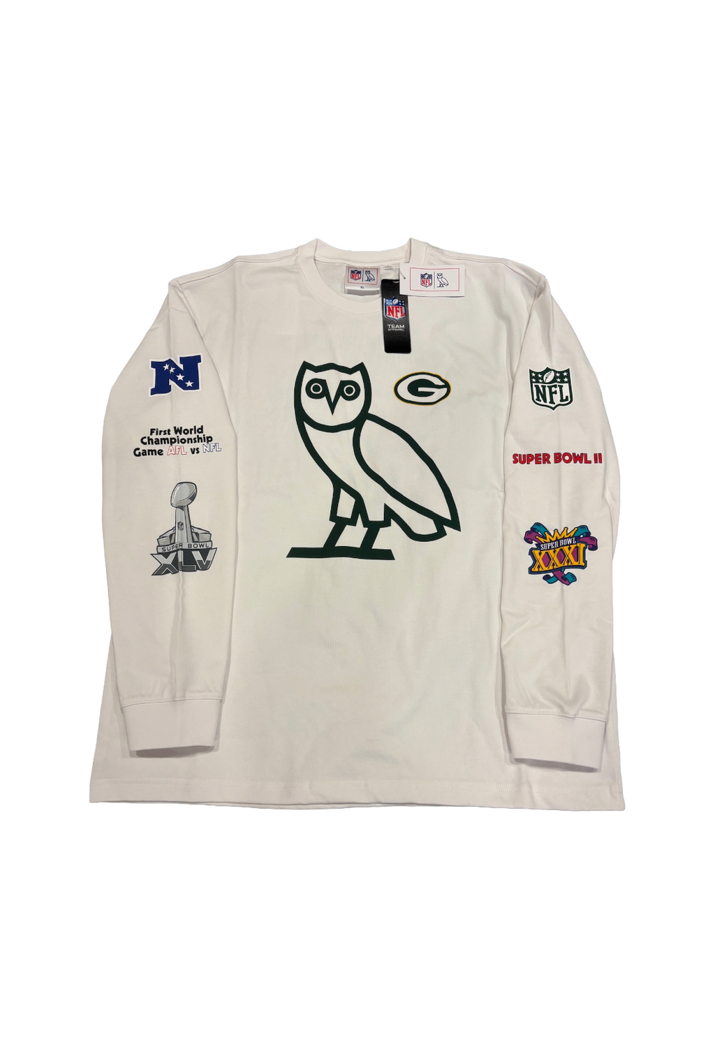 OVO x NFL Green Bay Packers Long Sleeve Jersey - White