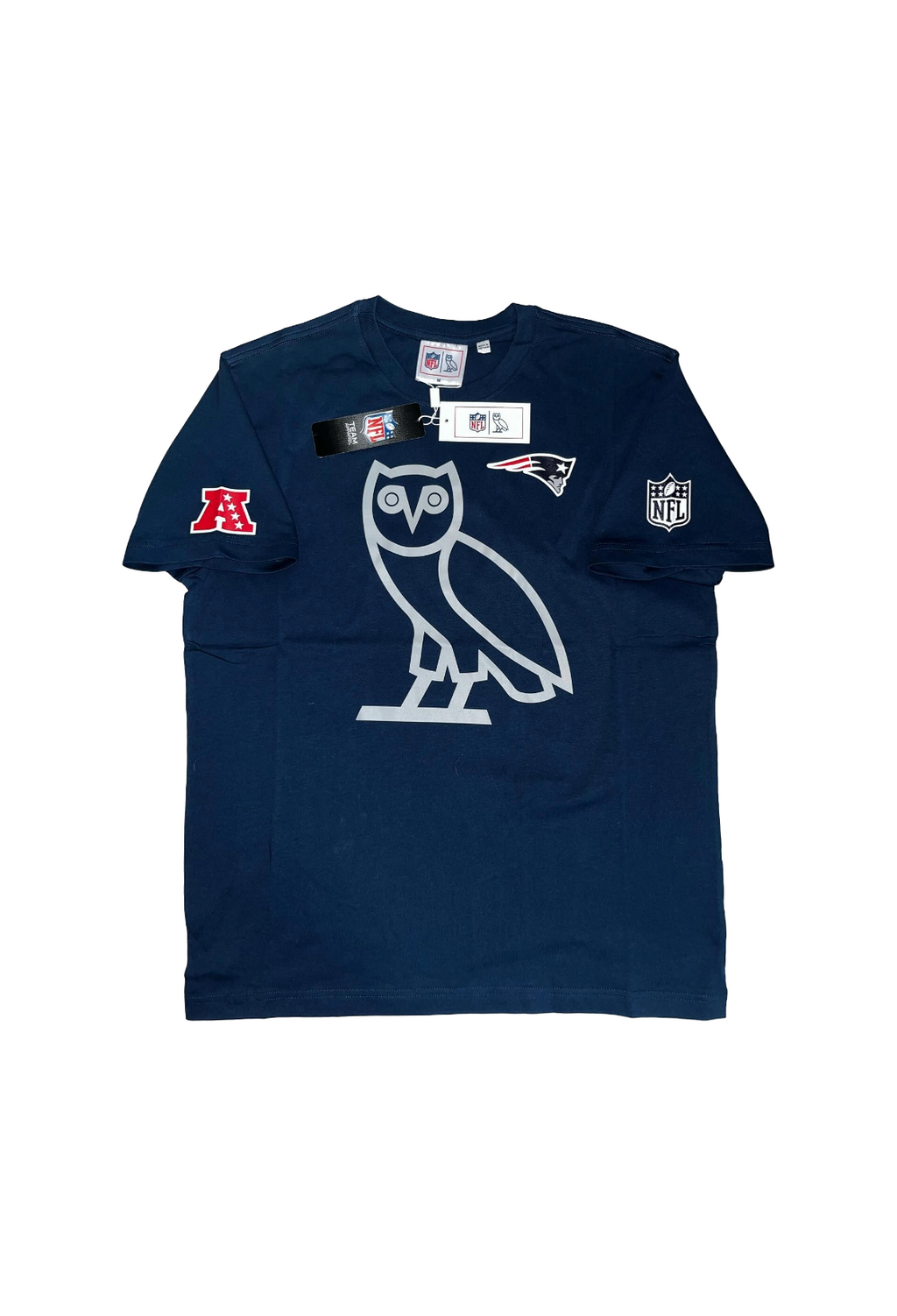 OVO x NFL New England Patriots OG Owl Game Day Tee - Navy