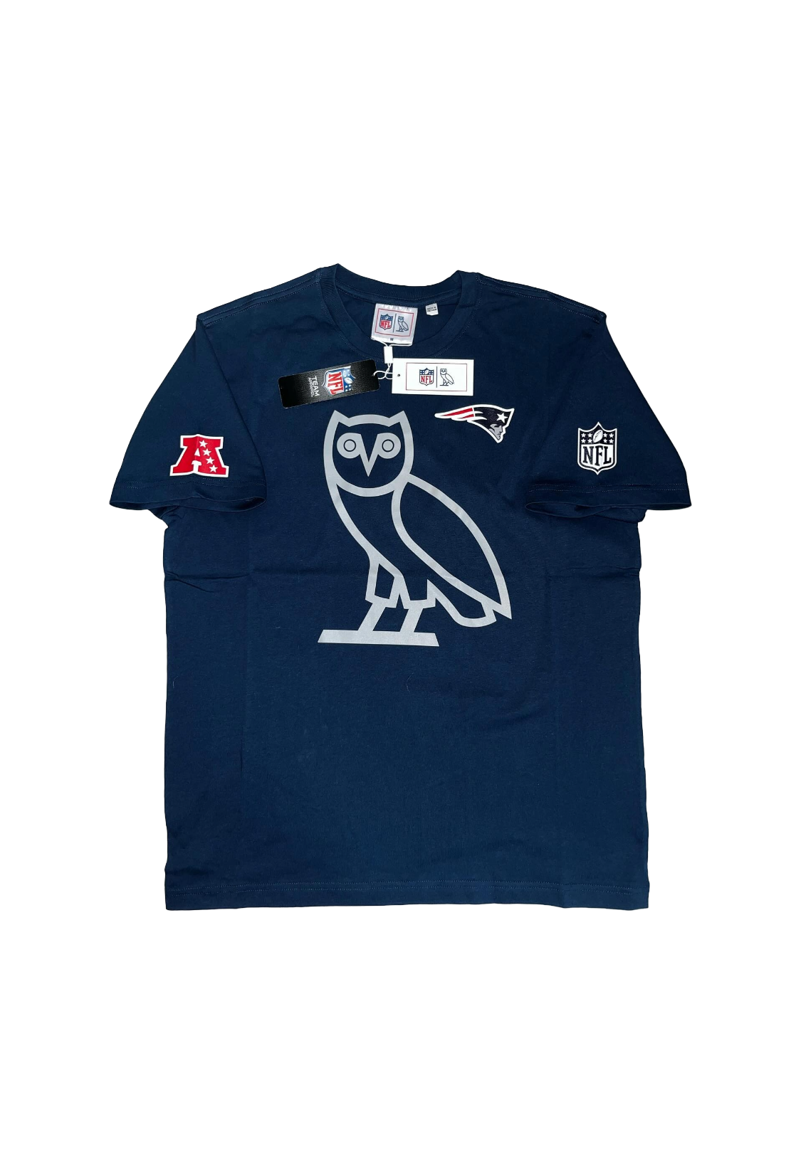 OVO x NFL New England Patriots OG Owl Game Day Tee - Navy
