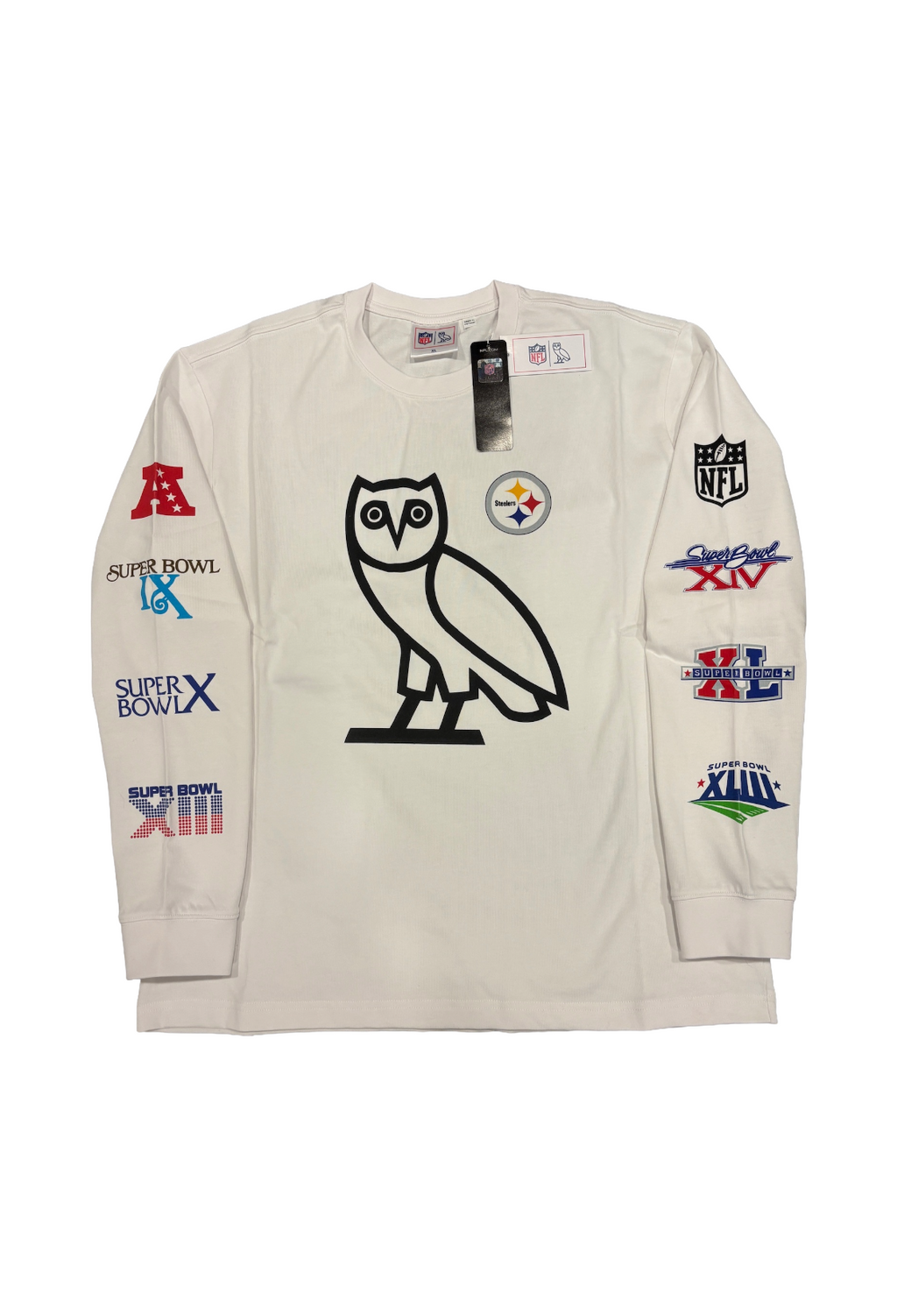 OVO x NFL Pittsburgh Steelers Long Sleeve Jersey - White