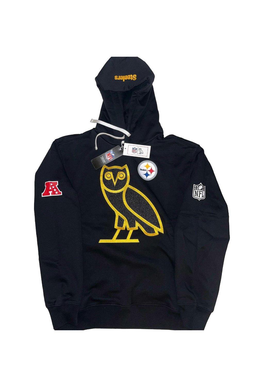 OVO x NFL Pittsburgh Steelers OG Owl Hoodie - Black