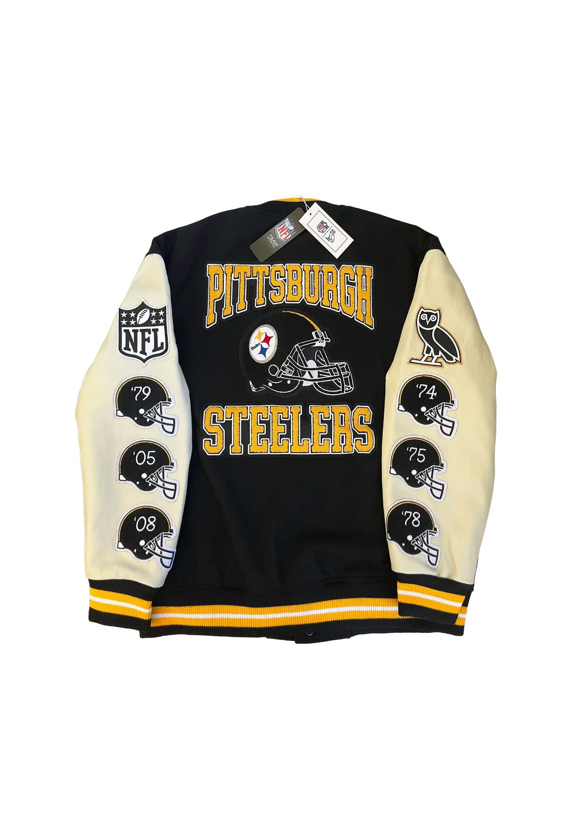 OVO x NFL Pittsburgh Steelers Varsity Jacket - Black