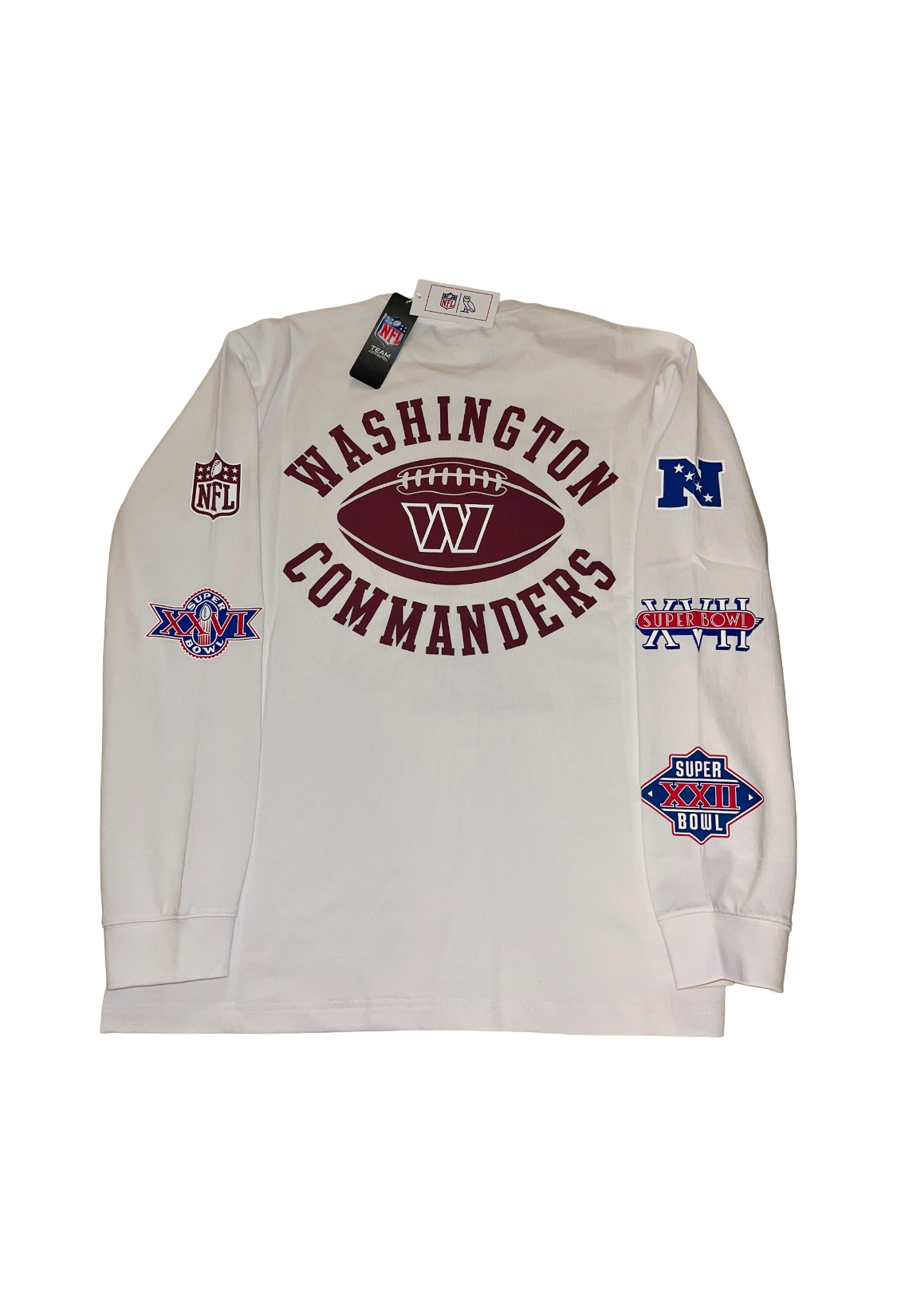 OVO x NFL Washington Commanders Long Sleeve Jersey - White