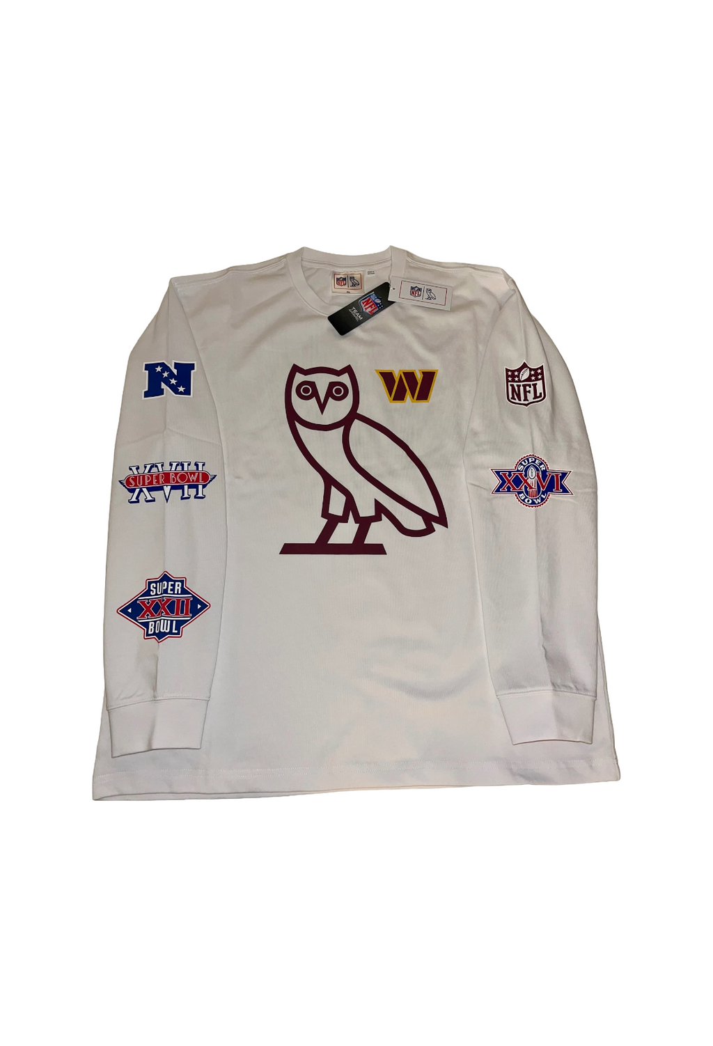 OVO x NFL Washington Commanders Long Sleeve Jersey - White