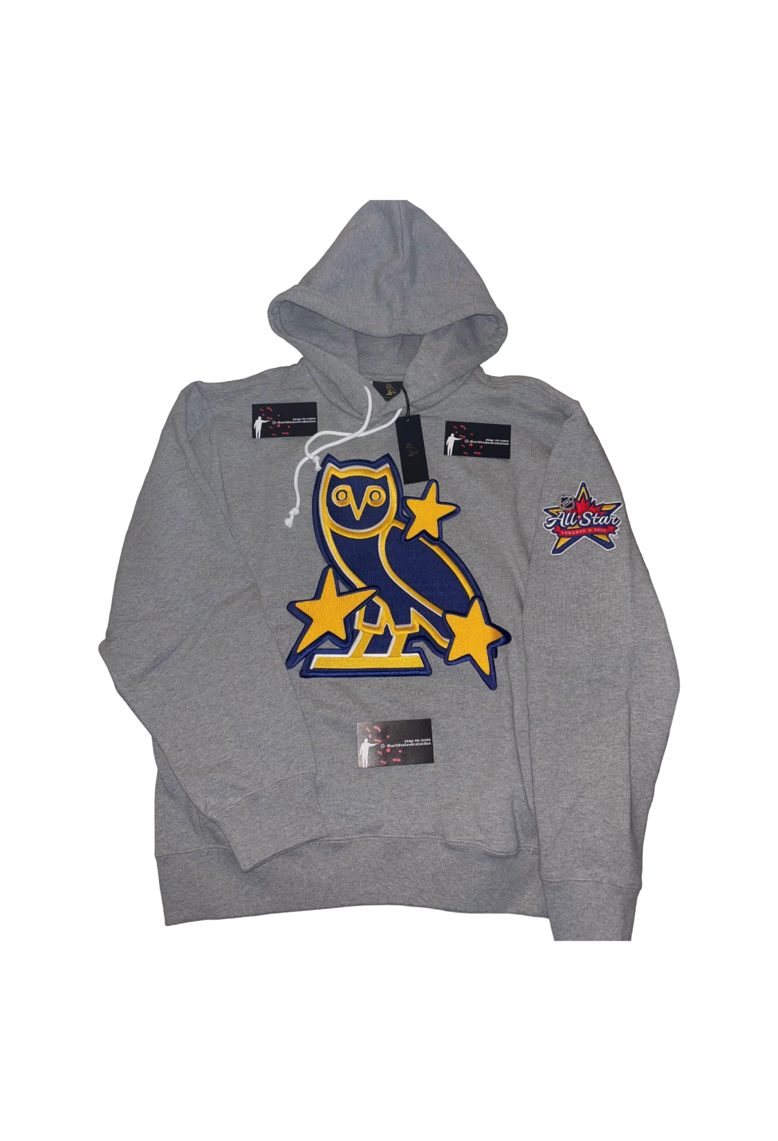 OVO x NHL All Stars 2024 OG Owl Hoodie - Grey