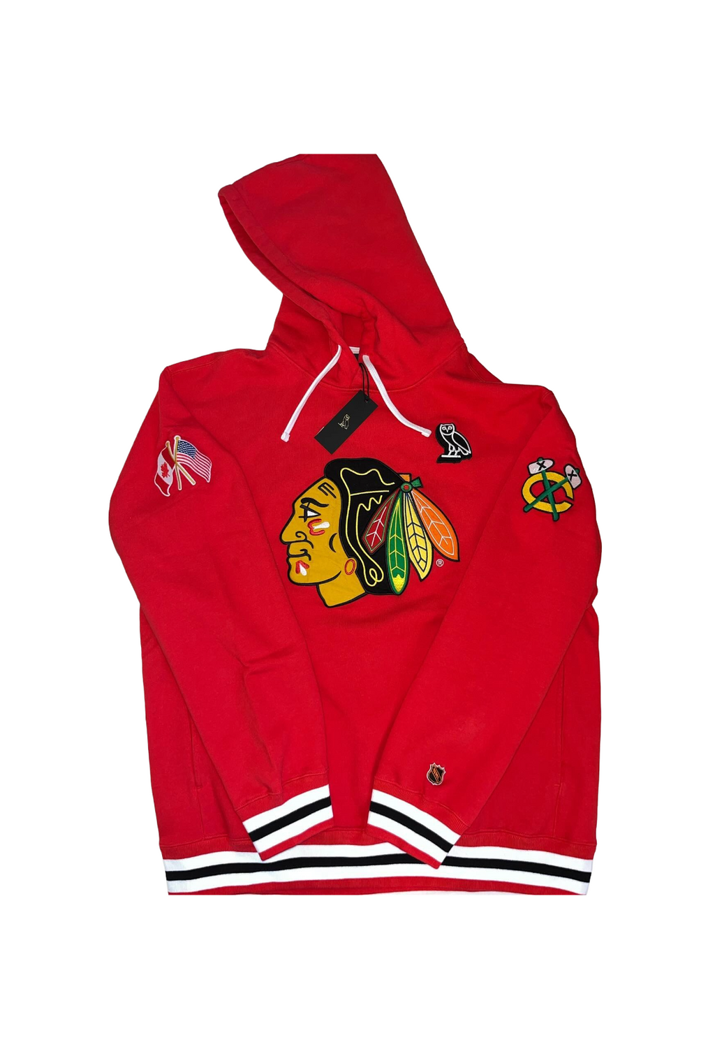 OVO x NHL Chicago Blackhawks The Original Six Hoodie - Red