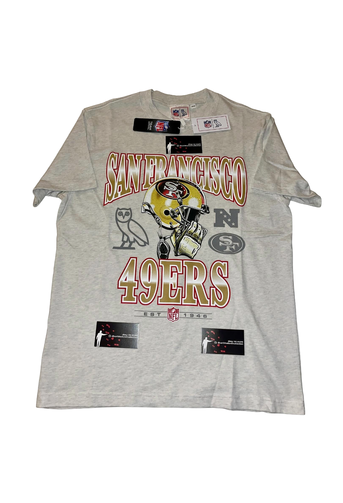 OVO x San Francisco 49ers Graphic Game Day Tee - Ash Heather Grey
