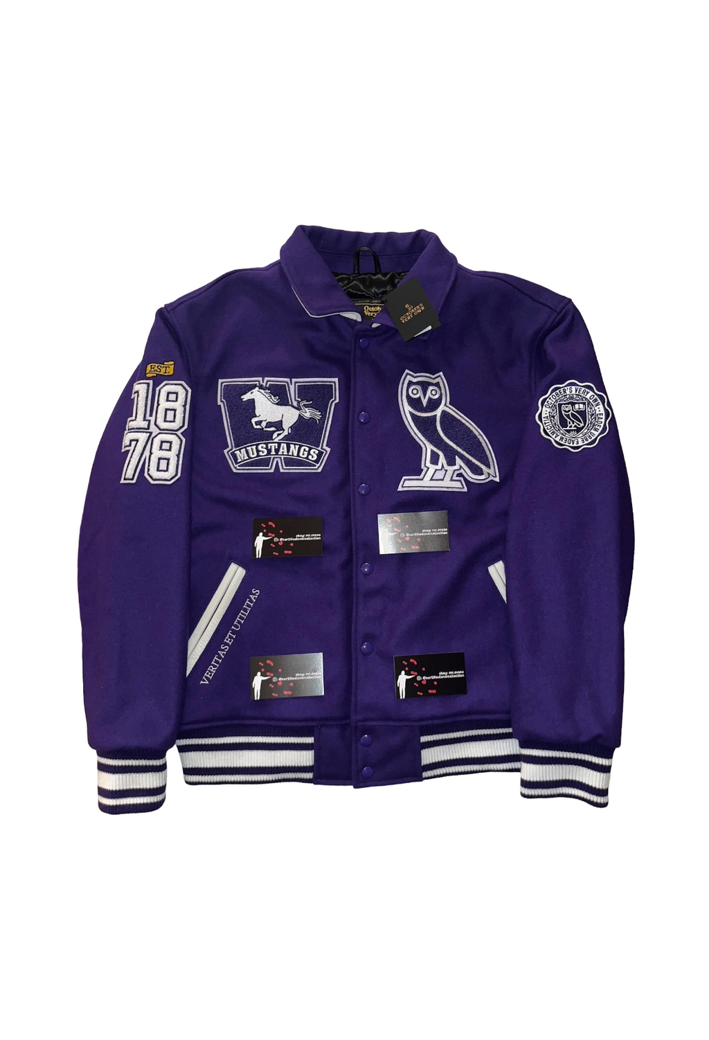 OVO x Western University Mustangs Varsity Jacket - Purple