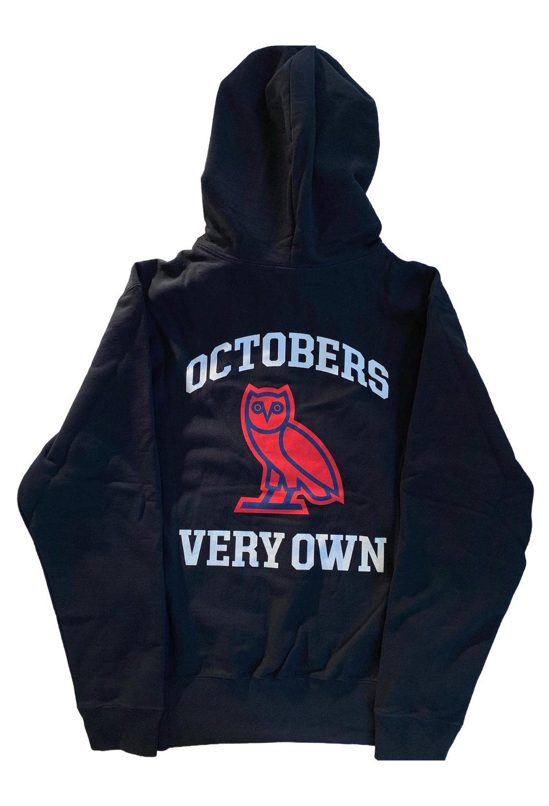 Blue hoodie with 'OCTOBERS VERY OWN' logo on the back OVO x UofT Hoodie 2021