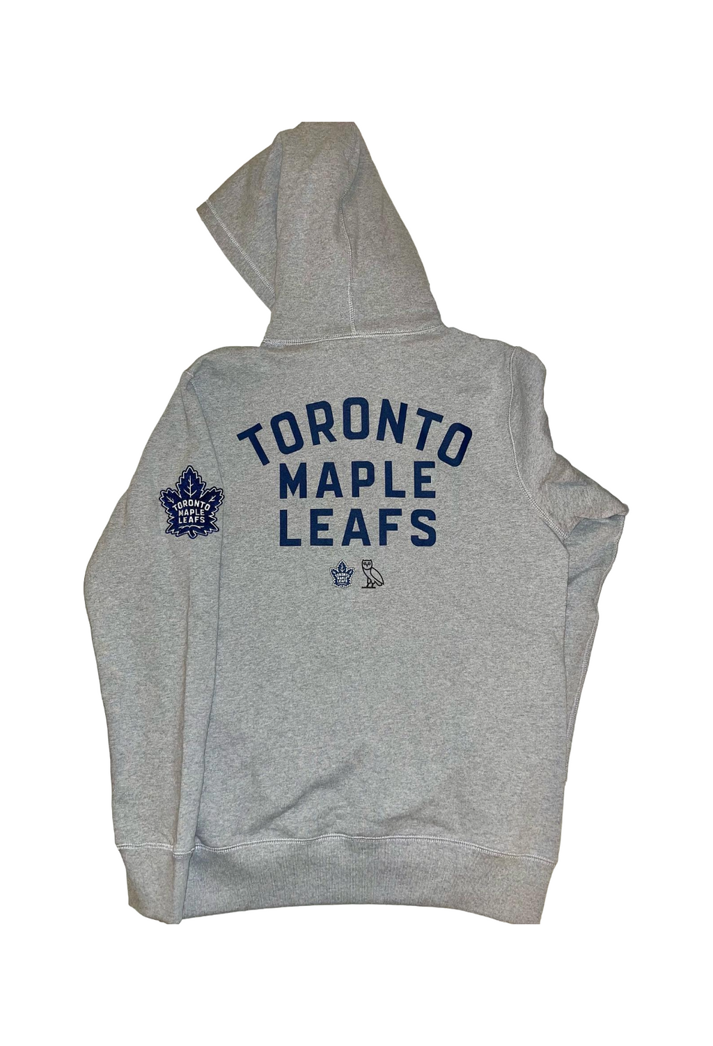 OVO x NHL Toronto Maple Leafs Chenille OG Owl Hoodie - Grey