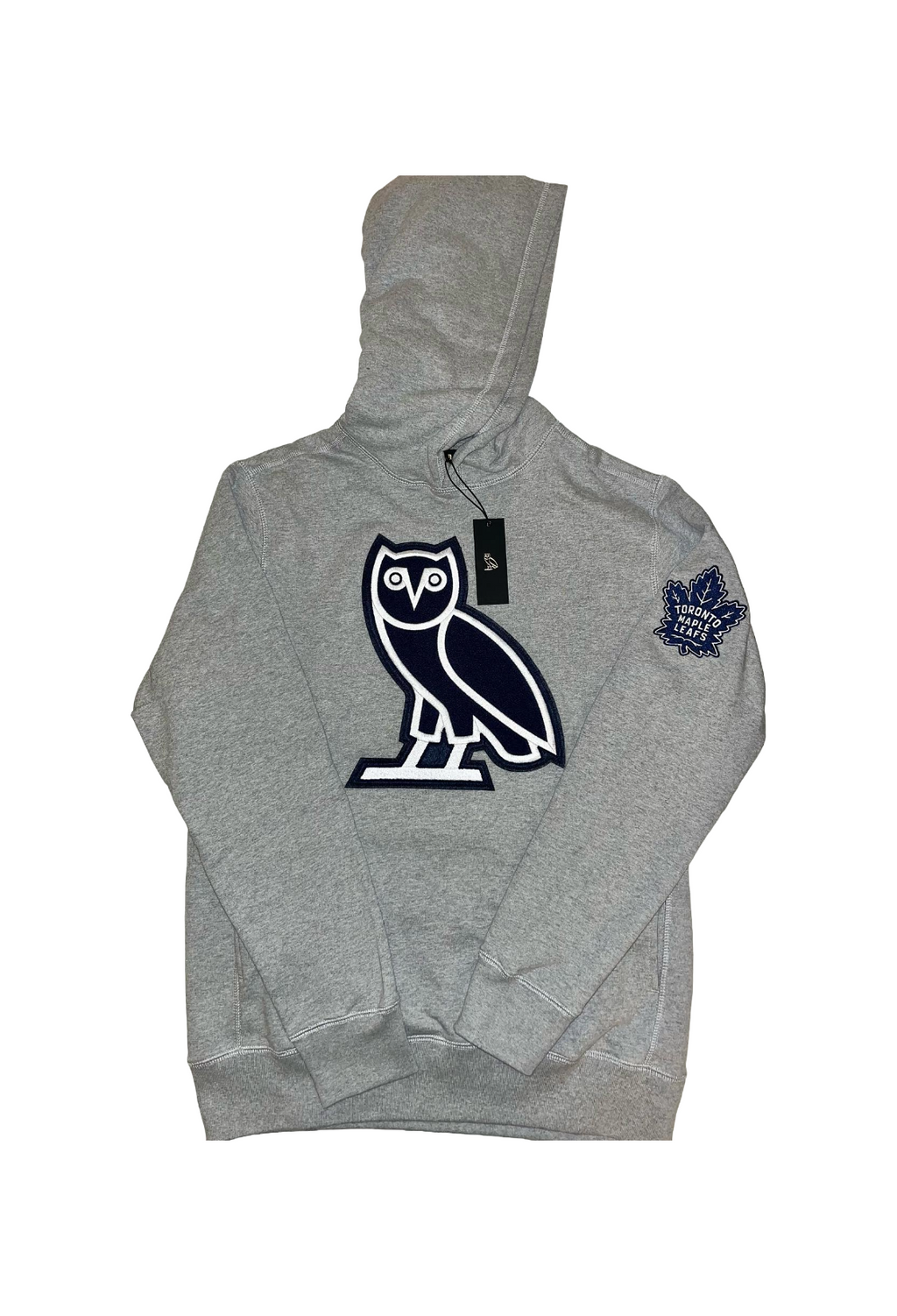 OVO x NHL Toronto Maple Leafs Chenille OG Owl Hoodie - Grey