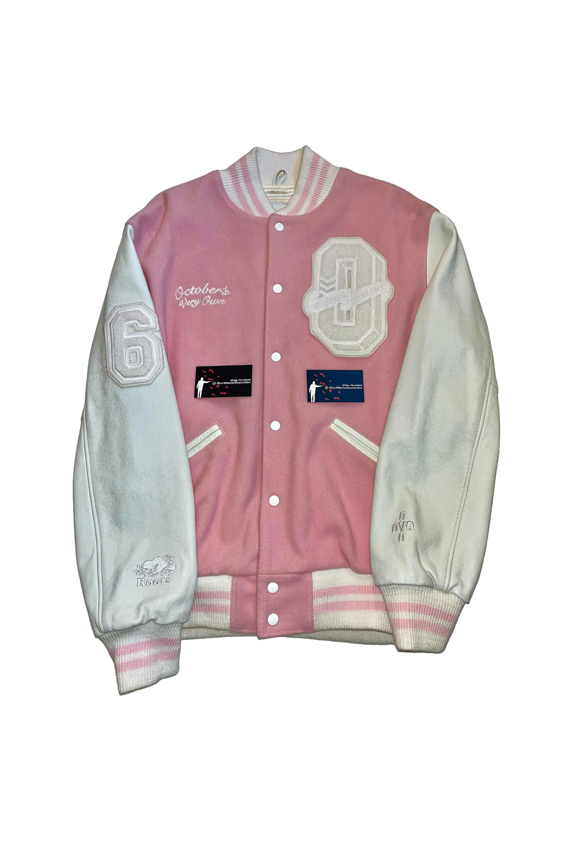 OVO x Roots 2016 Valentine’s Day Toronto NBA All Star Sweeterman Varsity Jacket - Pink - XL