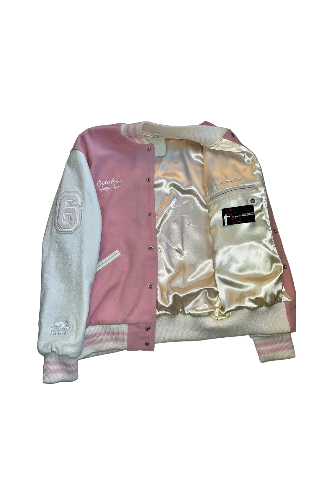 OVO x Roots 2016 Valentine’s Day Toronto NBA All Star Sweeterman Varsity Jacket - Pink - XL